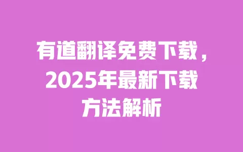 有道翻译免费下载,2025年最新下载方法解析 一