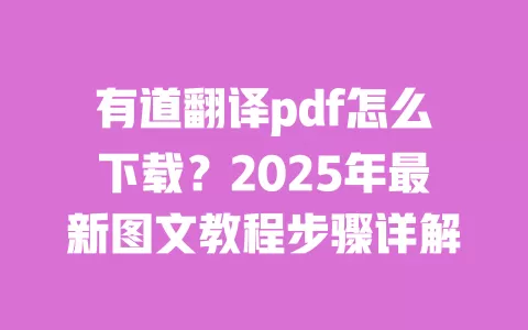 有道翻译pdf怎么下载?2025年最新图文教程步骤详解 一